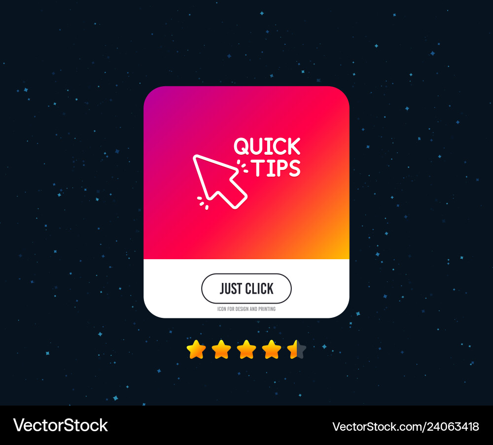 Quick tips click line icon helpful tricks sign web vector image