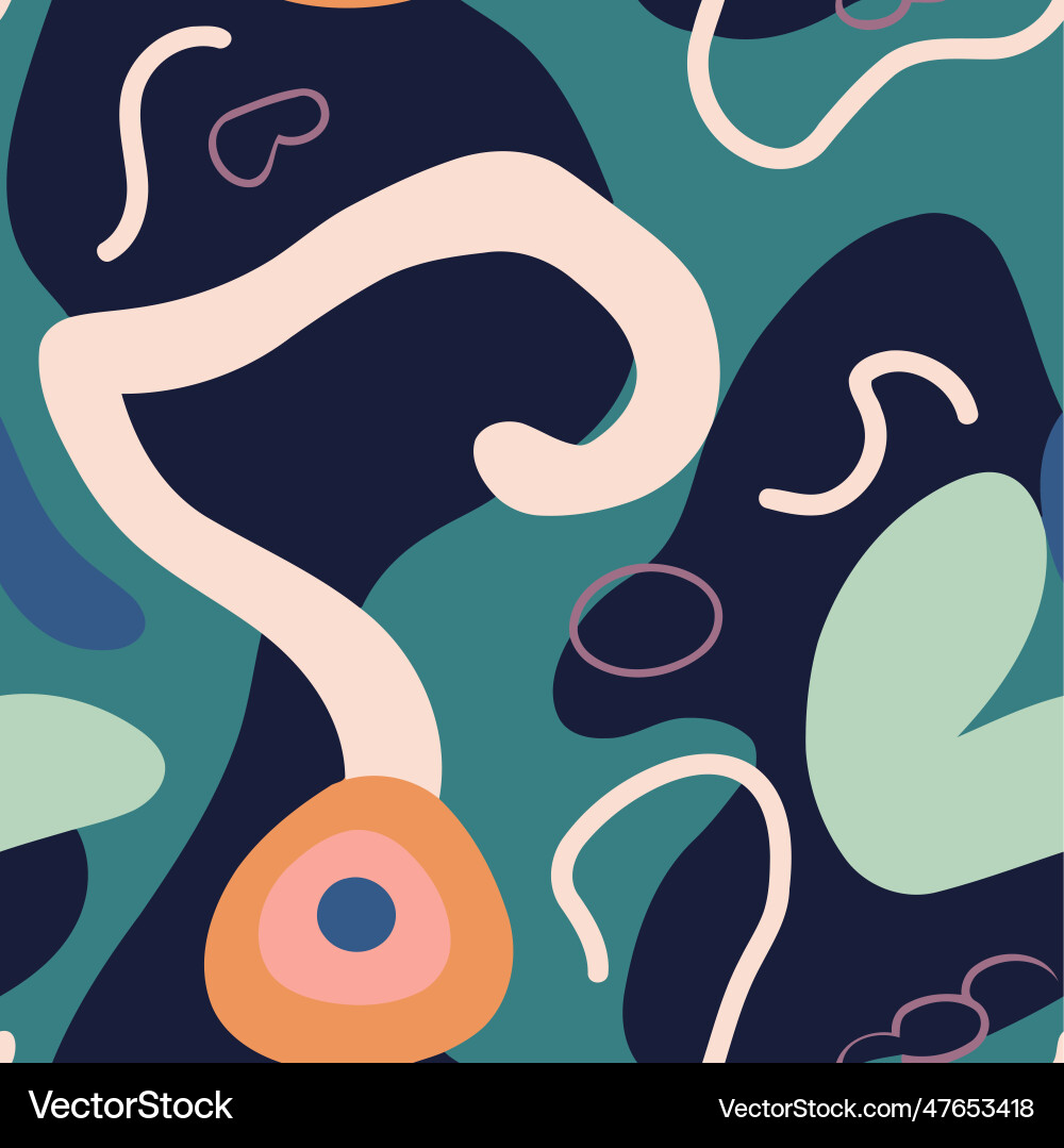 Seamless abstract pattern with circles and spots vector image