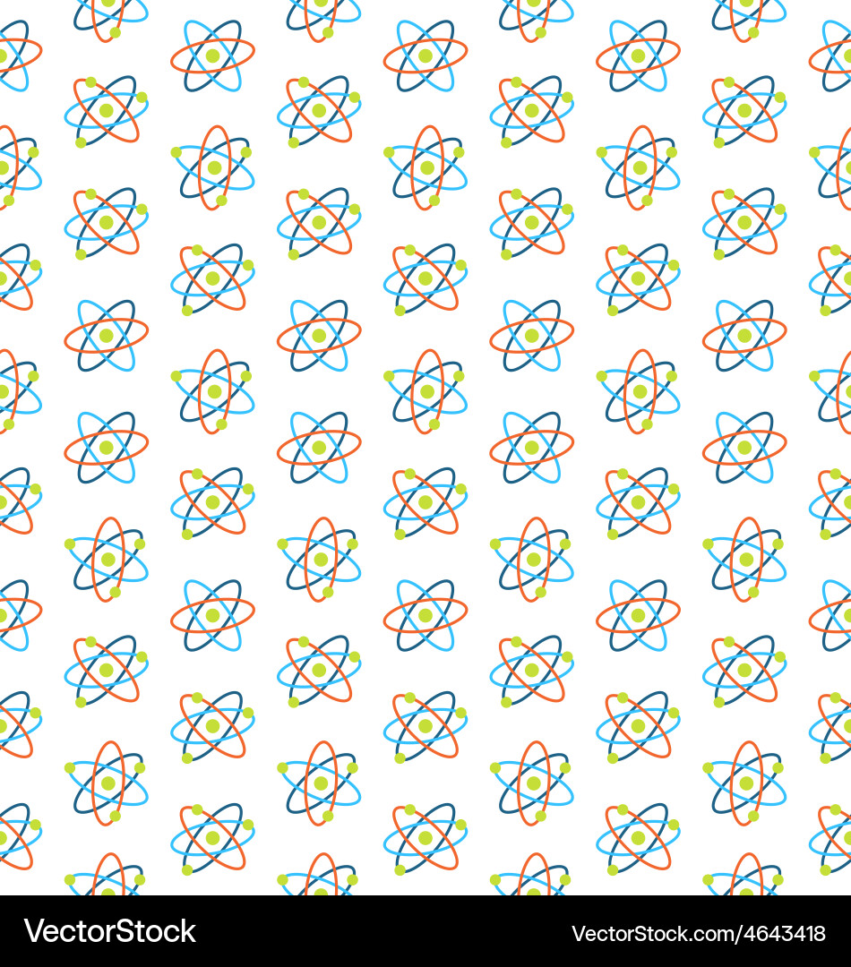 Seamless pattern of atomic symbols for science Vector Image