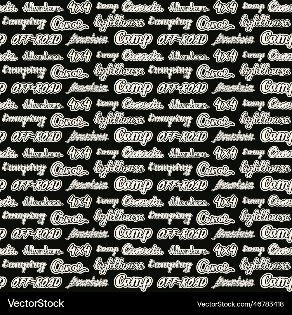 Seamless pattern with lettering vector image