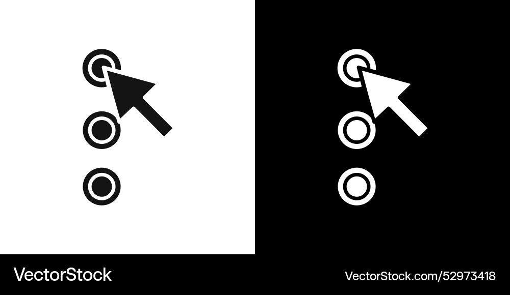 Select element icon flat set outline Vector Image