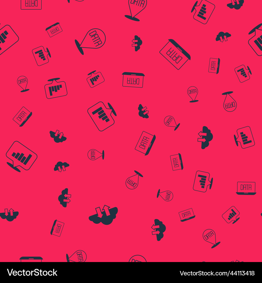 Set cloud download and upload data analysis pie Set cloud download and upload data analysis pie vector image