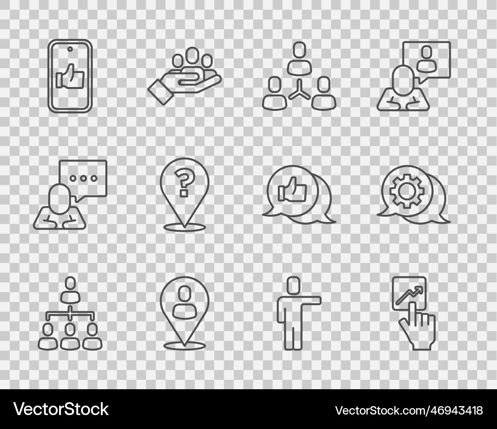 Set line hierarchy organogram chart team leader Set line hierarchy organogram chart team leader vector image