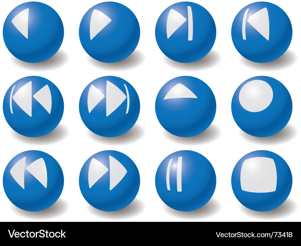 Set of multimedia navigation symbols vector image