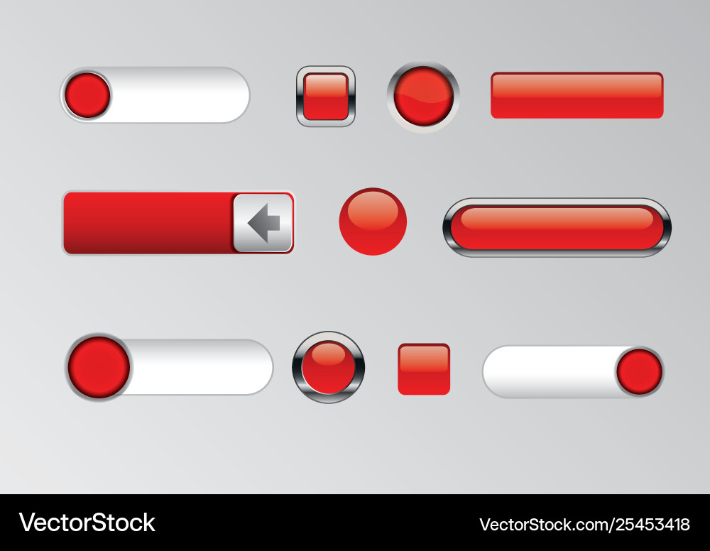 Set red modern buttons vector image