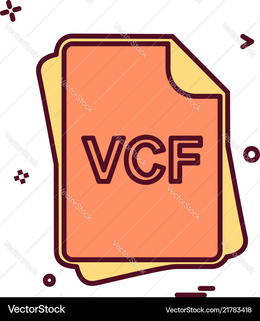 Vcf file type icon design Vector Image