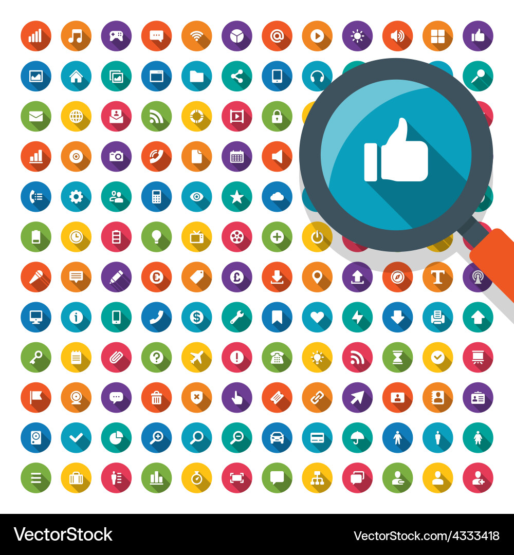 Website Icon Set - Shadow Effect vector image