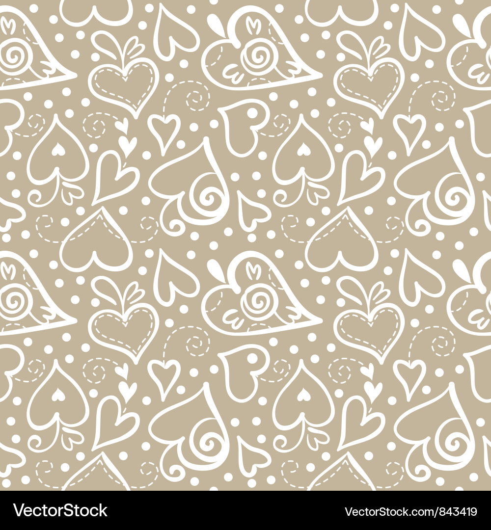 Abstract Hearts Seamless Pattern vector image
