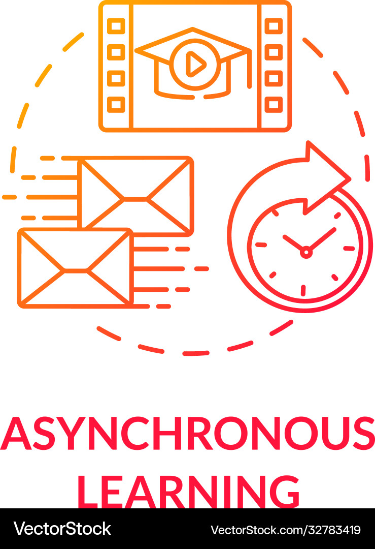 Asynchronous learning concept icon Asynchronous learning concept icon vector image