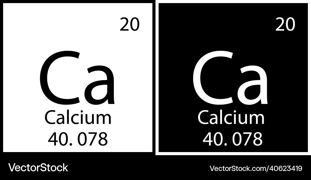 Calcium chemical symbol periodic table black Calcium chemical symbol periodic table black vector image