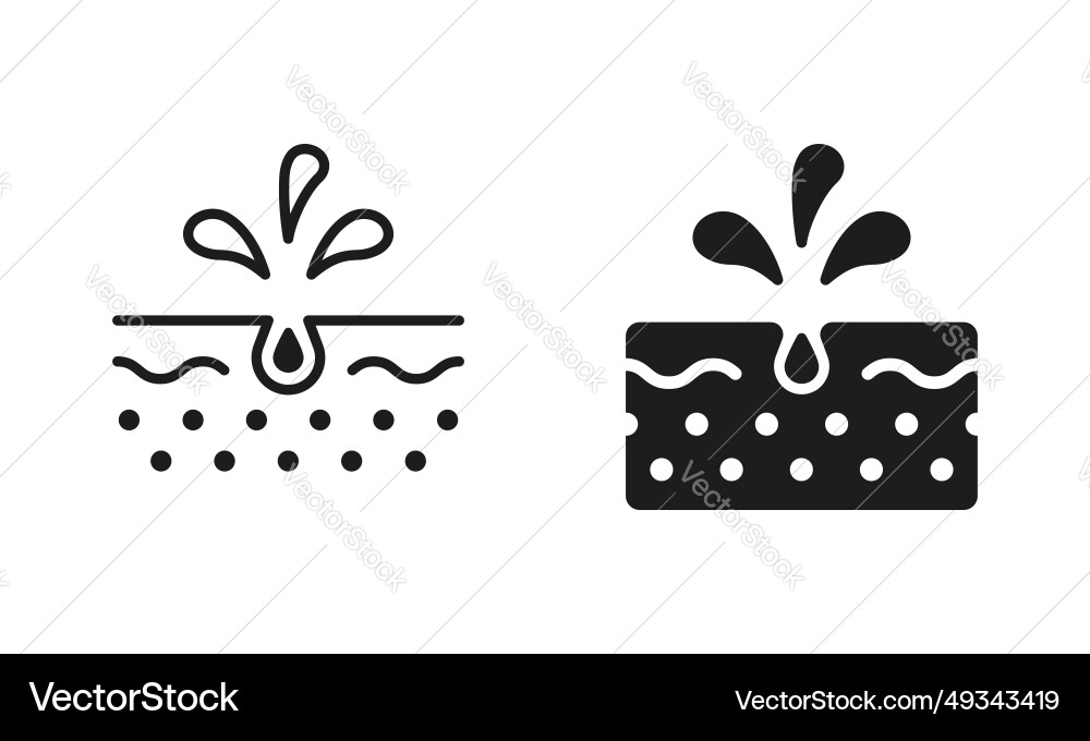 Cleansing clogged deep pore symbol collection Cleansing clogged deep pore symbol collection vector image