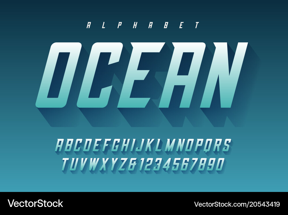 Condensed retro display font design alphabet vector image