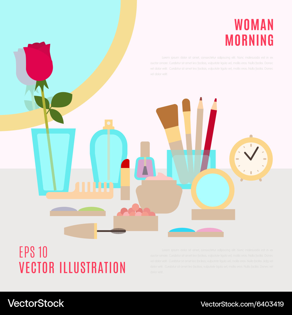 Cosmetic Beauty Flat Lay Royalty Free Vector Image