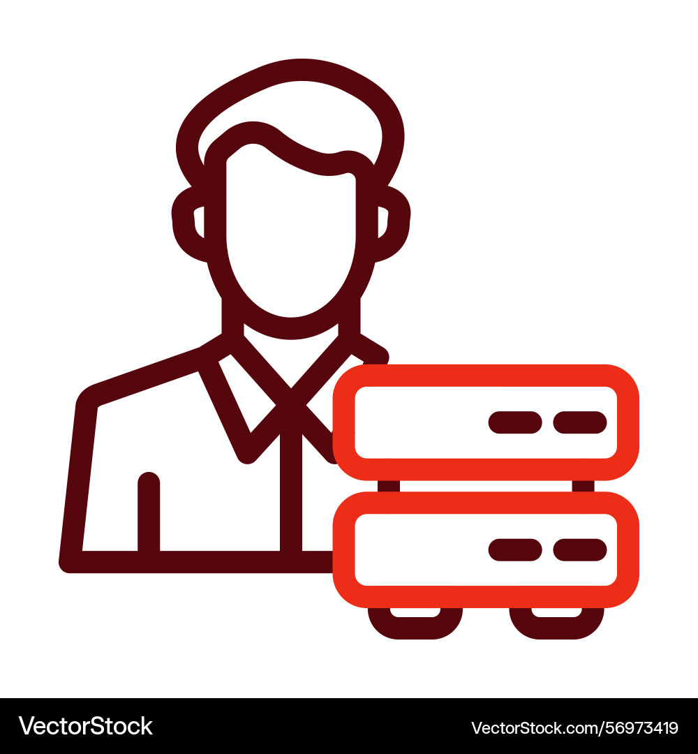 Data controller thick line two color icons vector image