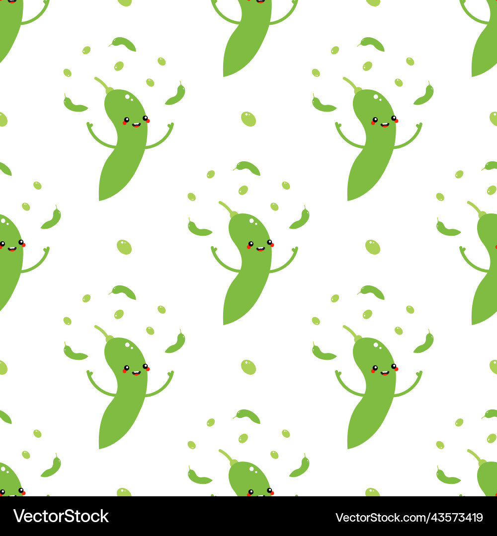 Edamame characters juggling pattern vector image