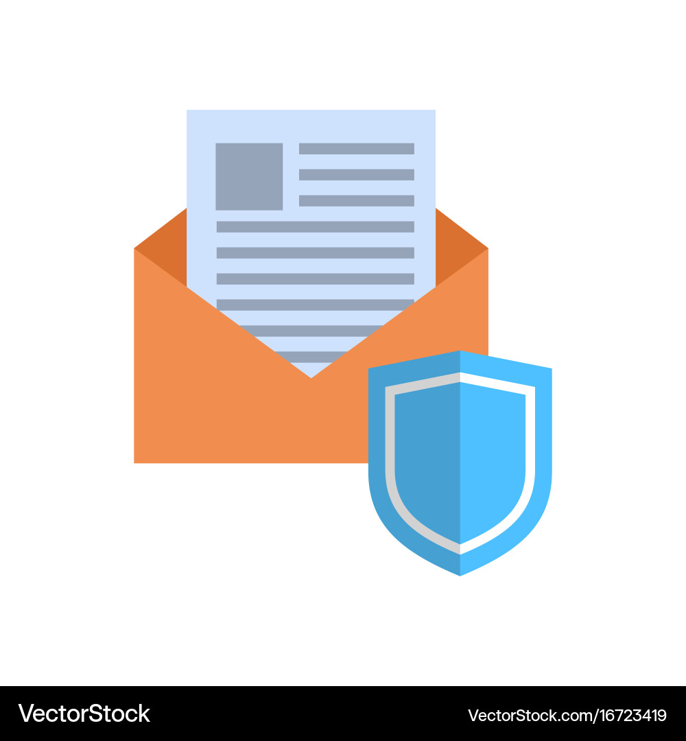 Envelope with shield icon mail data protection Vector Image