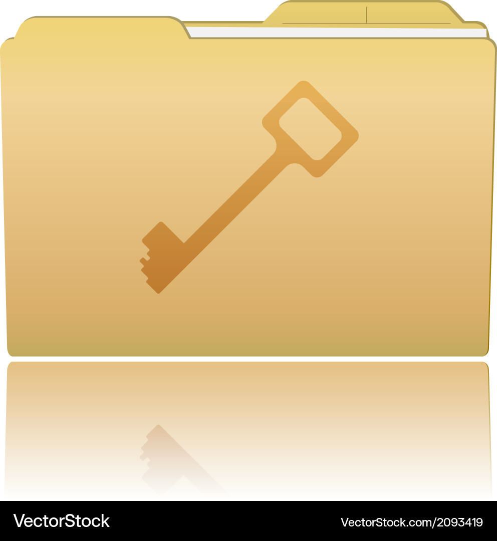 Folder with key vector image