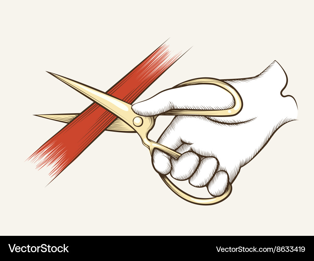 Hand with scissors vector image