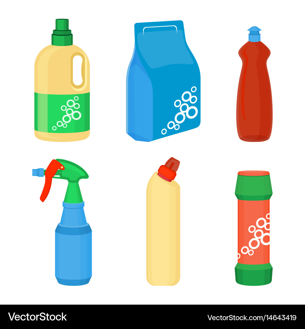 Home Cleaning Supplies - Laundry & Multi-Surface Vector Image