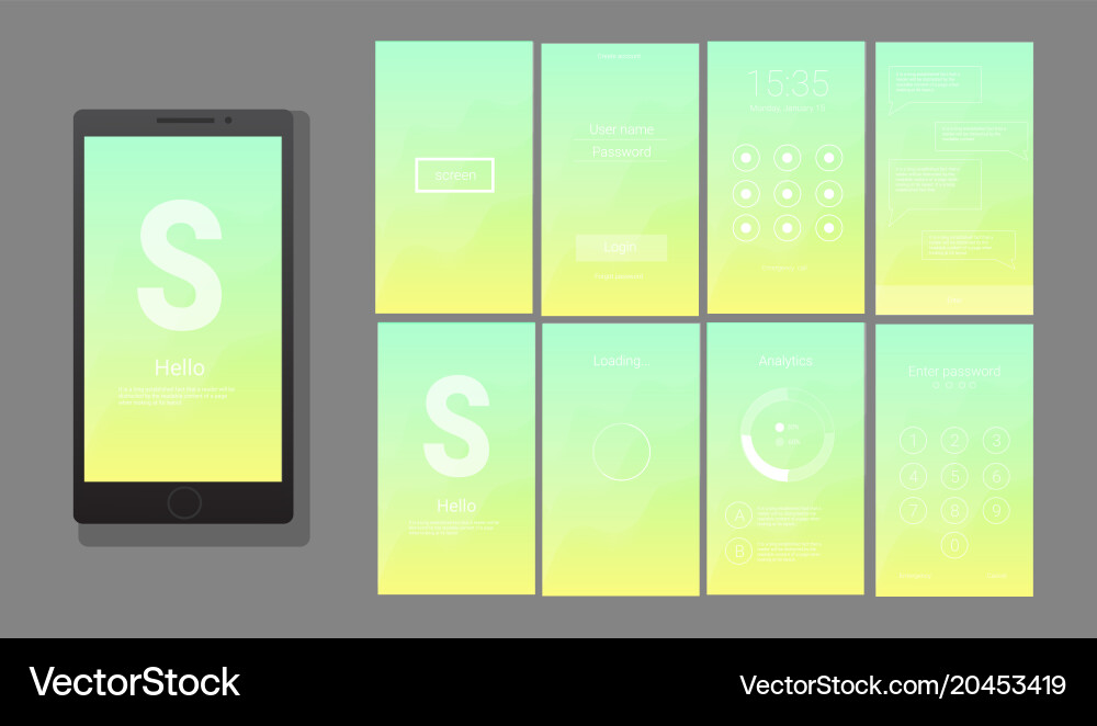 Modern ui gui screen design vector image