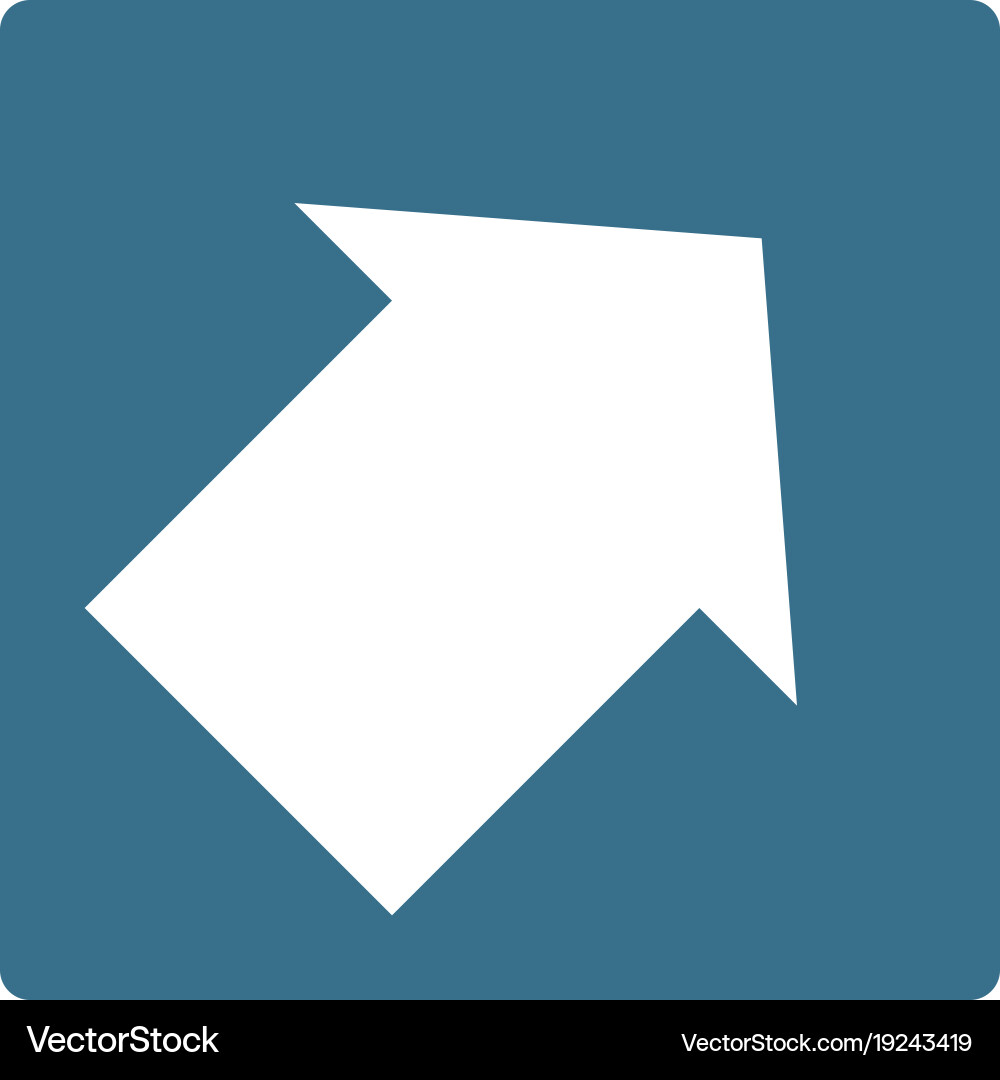 Pointer arrow in modern flat style button Vector Image