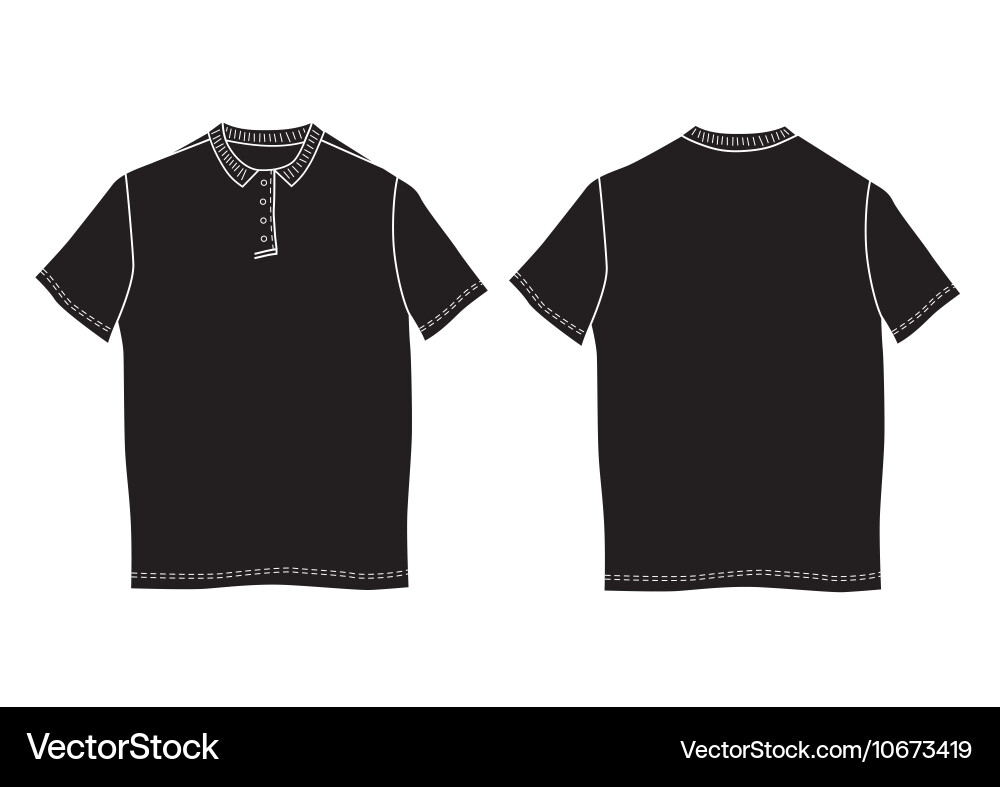 Polo Shirt Front & Back Template Vector Image