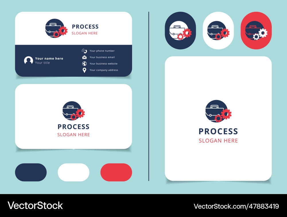 Process logo design with editable slogan branding Process logo design with editable slogan branding vector image