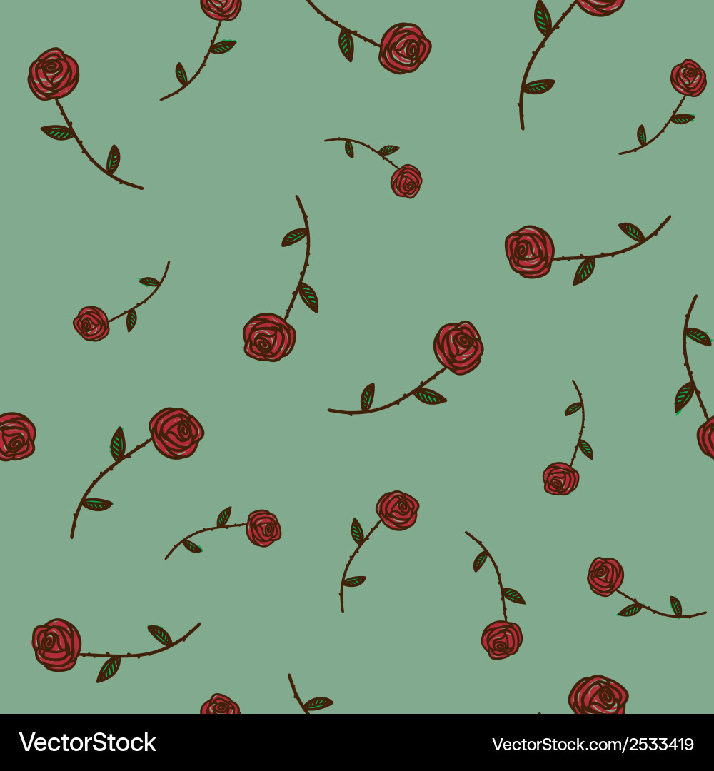 Roses seamless pattern sketch design elements vector image