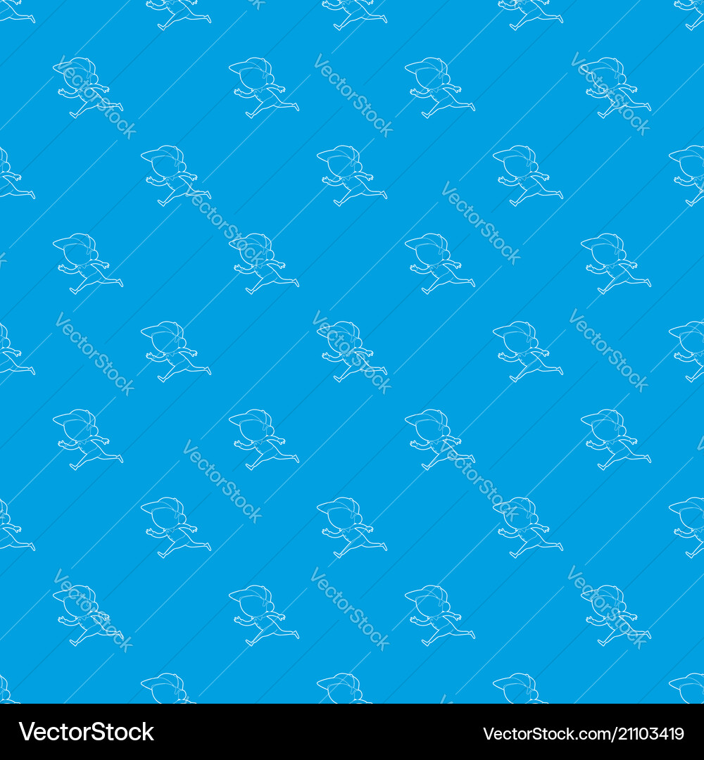Running player pattern seamless blue Running player pattern seamless blue vector image