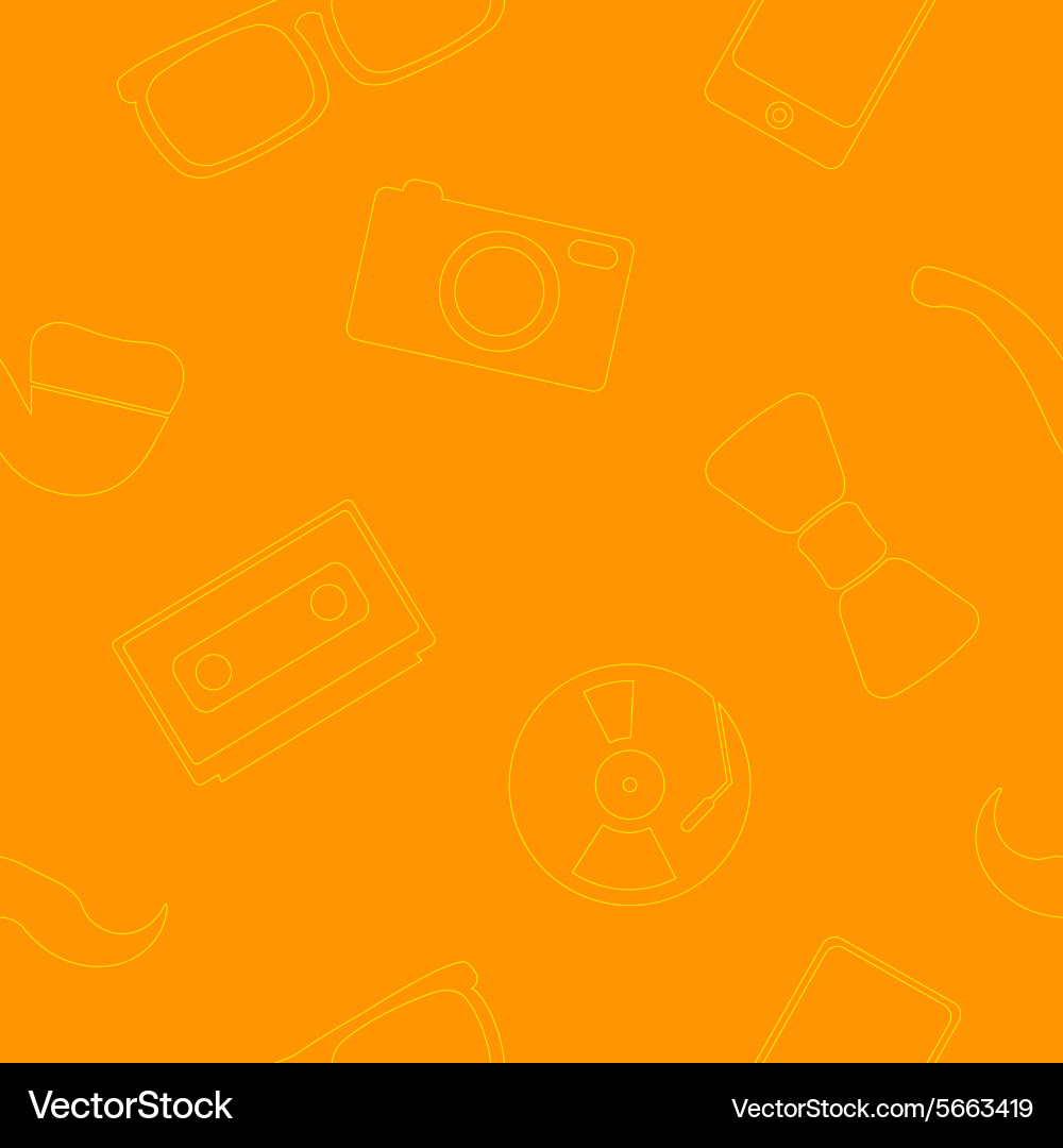 Seamless background with different hipster objects vector image