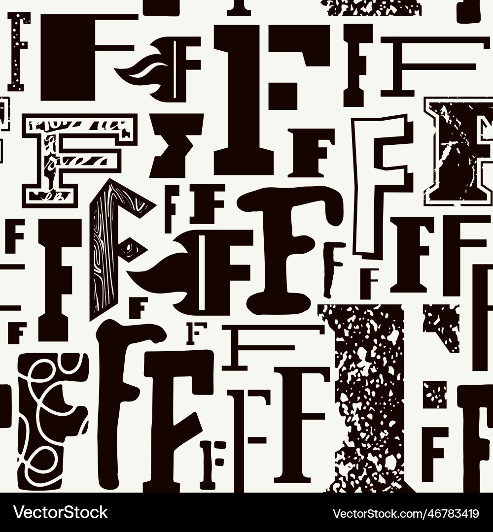 Seamless pattern with letters f in typographic Seamless pattern with letters f in typographic vector image