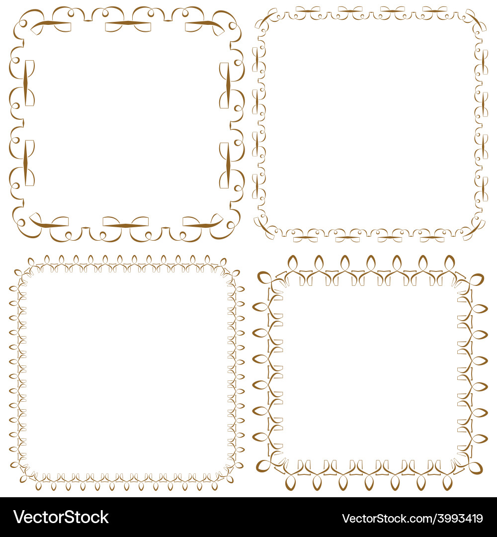 Set of beautiful square frames Vector Image