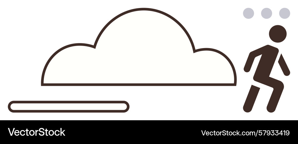 Simplified cloud computing concept with user Vector Image