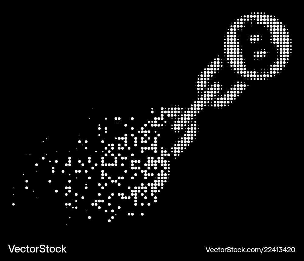 Bright moving pixel halftone bitcoin blockchain Bright moving pixel halftone bitcoin blockchain vector image