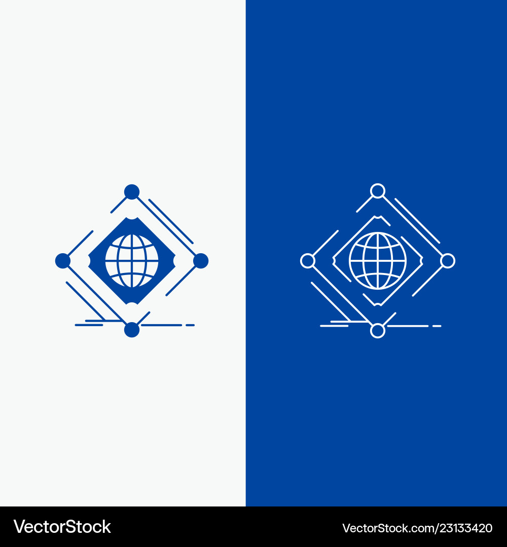 Complex global internet net web line and glyph Complex global internet net web line and glyph vector image