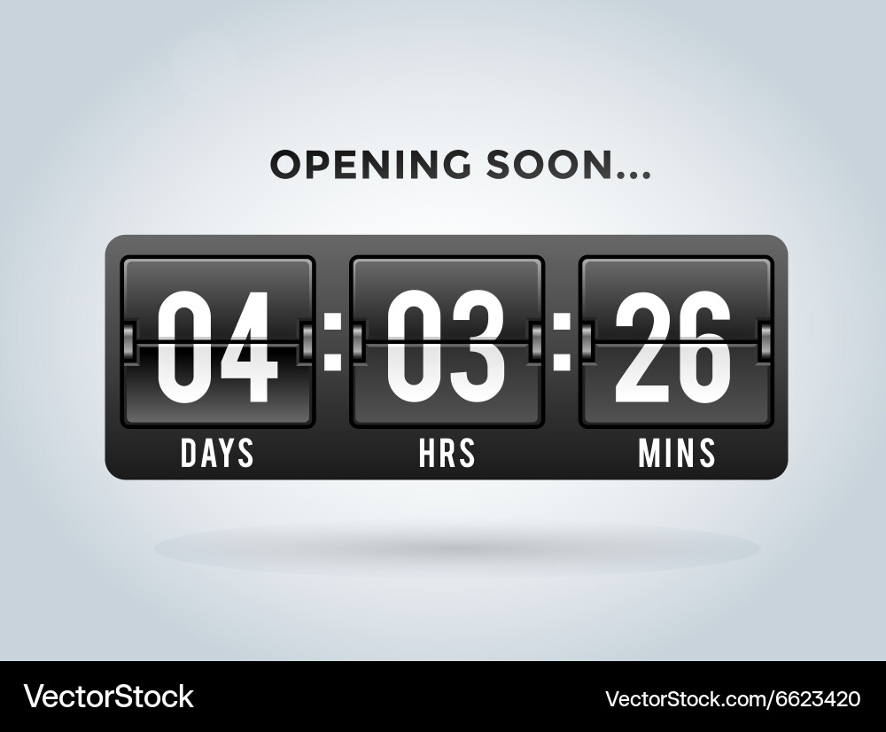 Countdown clock digits board panels timer Vector Image