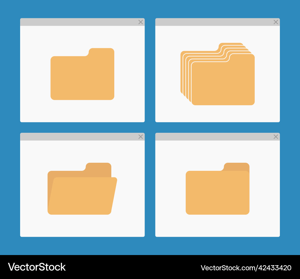 Desktop interface window with folders isolated Desktop interface window with folders isolated vector image