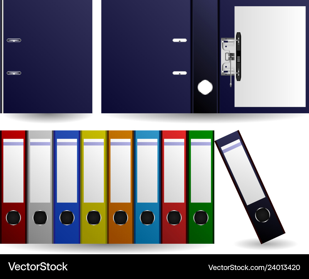 Files and folders ring binder set of multiple Files and folders ring binder set of multiple Vector Image