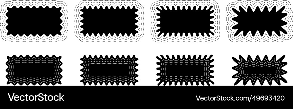 Groovy frame with a wavy edge and simple y2k Vector Image