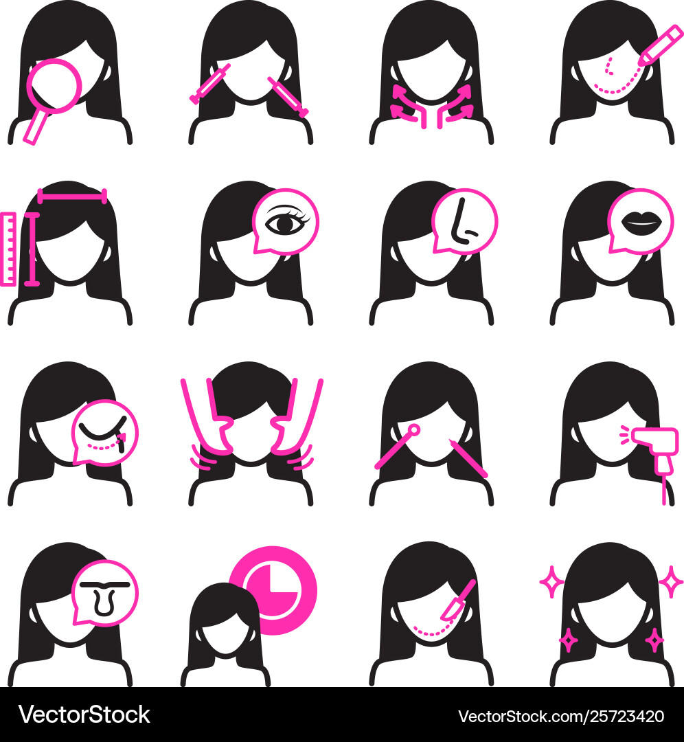 Hautpflege Iconschwarz und rosa Farben Thema Ikone Hautpflege Iconschwarz und rosa Farben Thema Ikone vektorbild