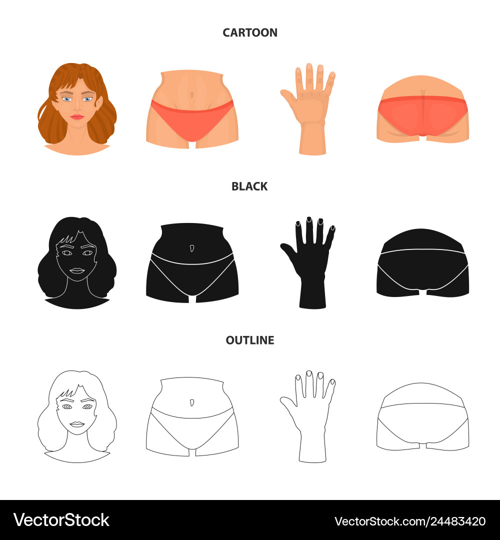 Isolated object of body and part sign collection Isolated object of body and part sign collection vector image