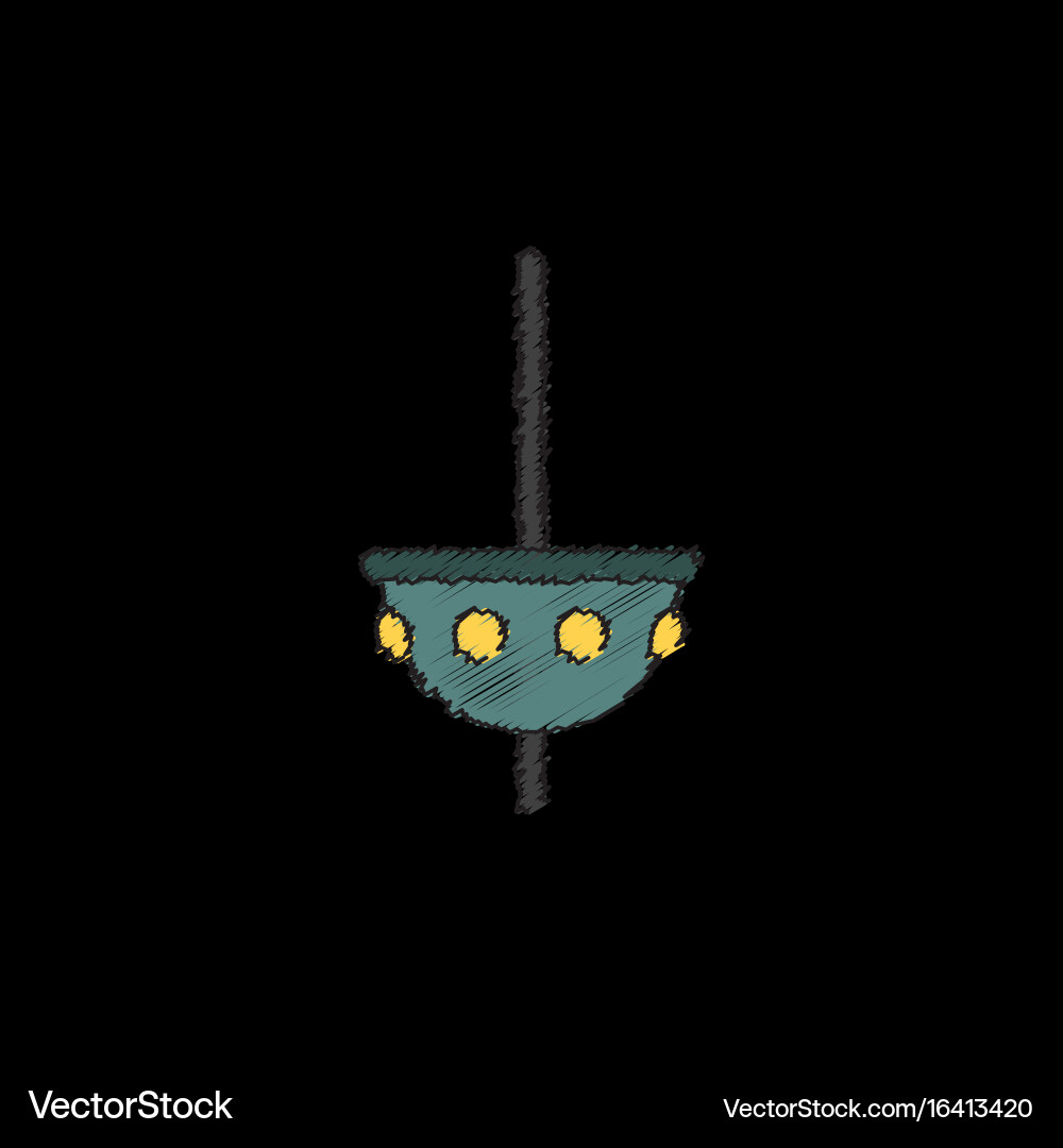 Merry-go-round icon in hatching style Vector Image