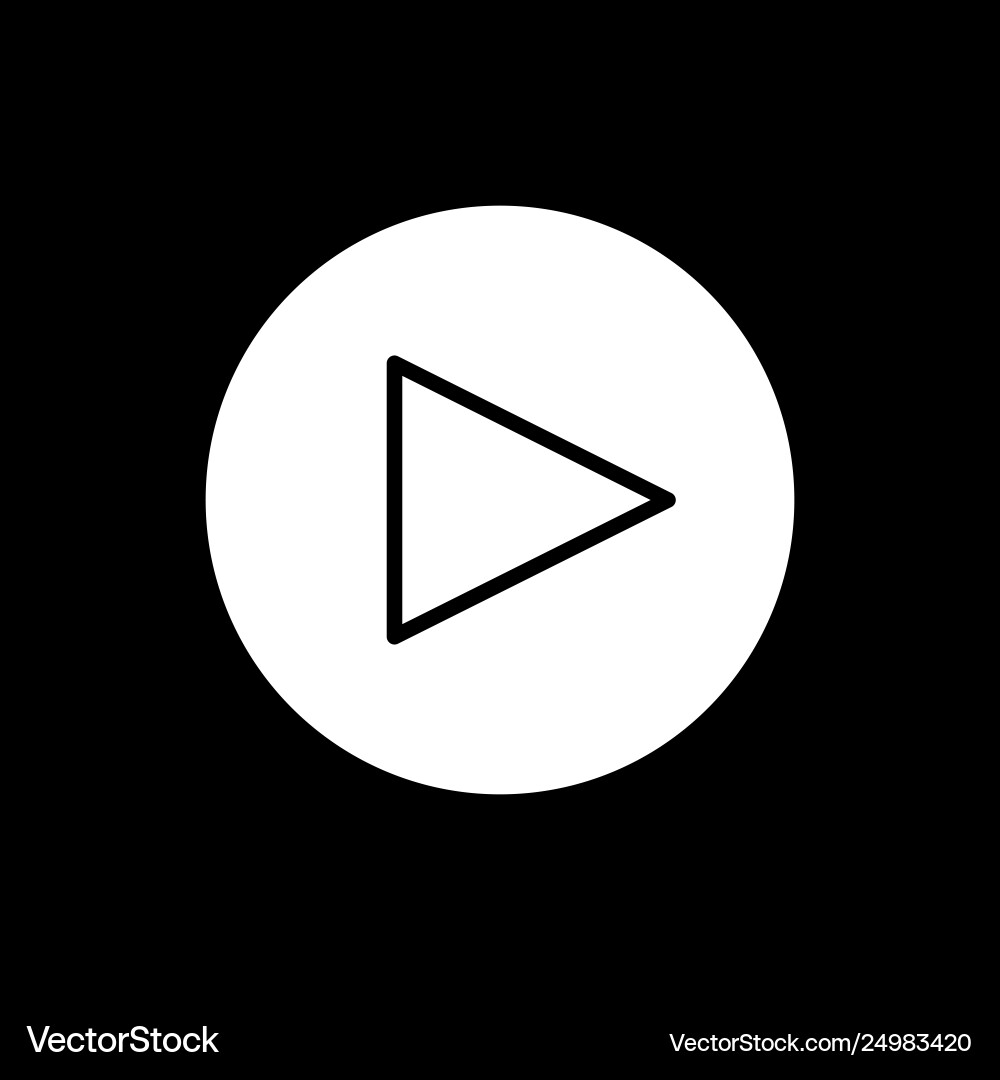 Play button icon in linear style isolated vector image