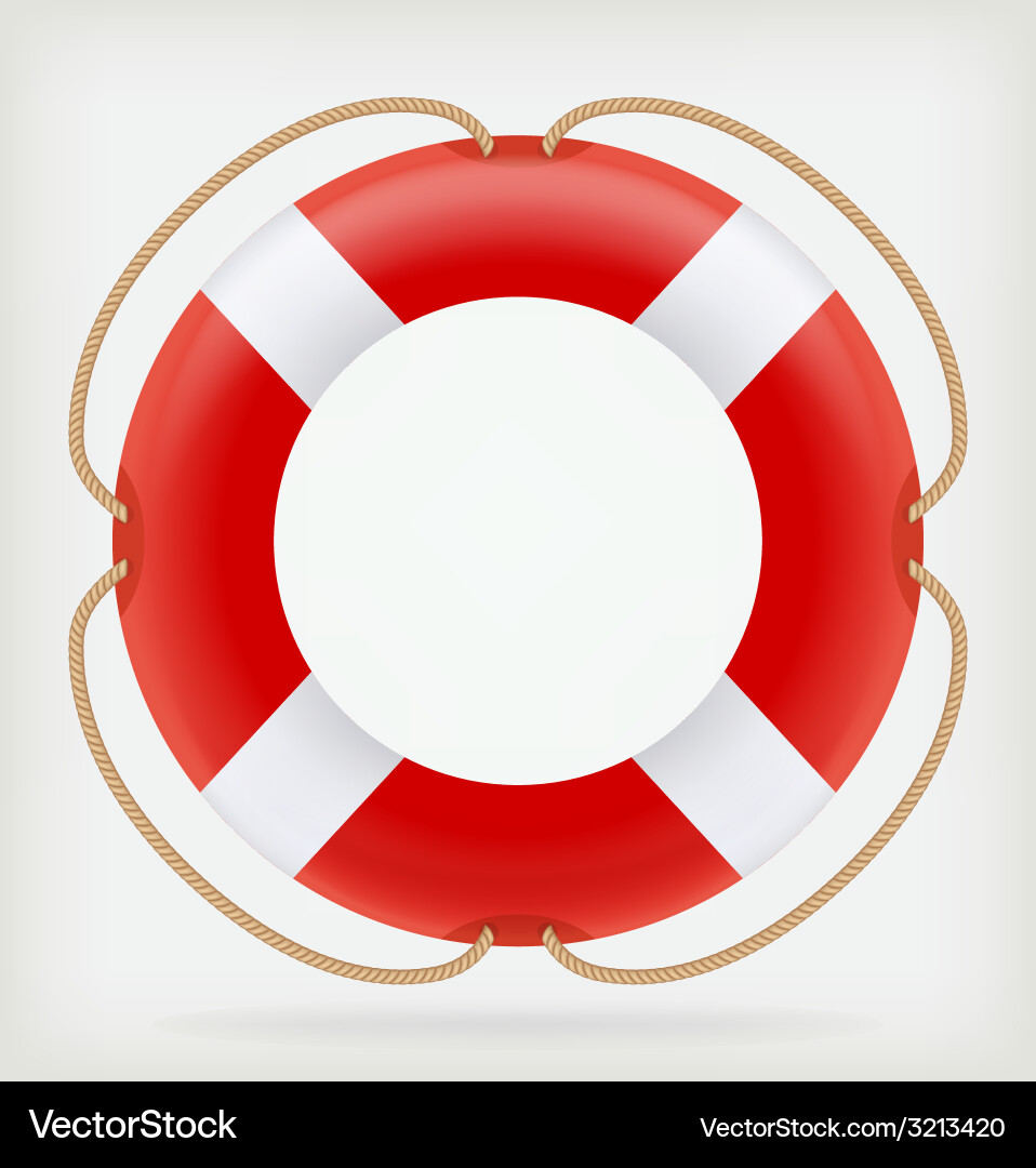 Rotes Leben Buoy Rescue Symbol Vektorbild