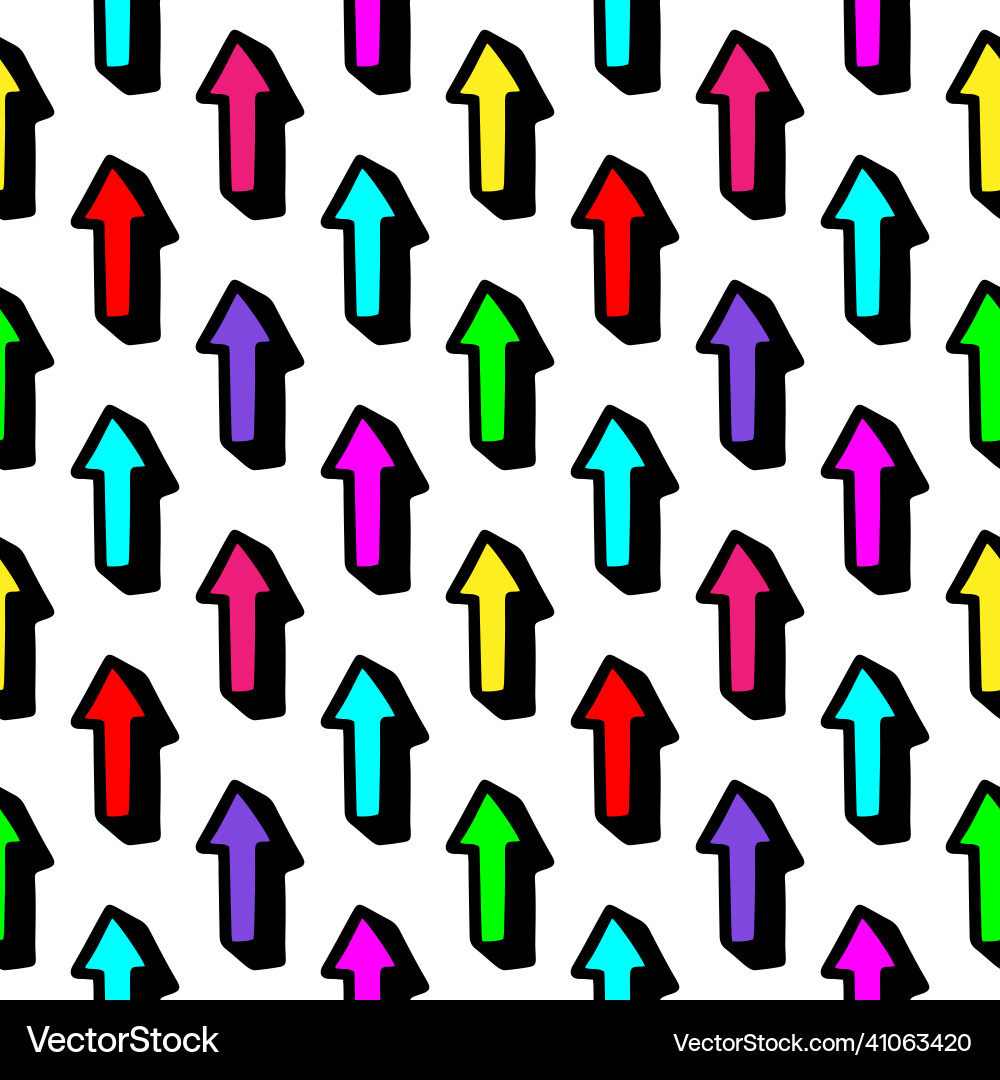 Seamless pattern with multicolored arrows Seamless pattern with multicolored arrows Vector Image