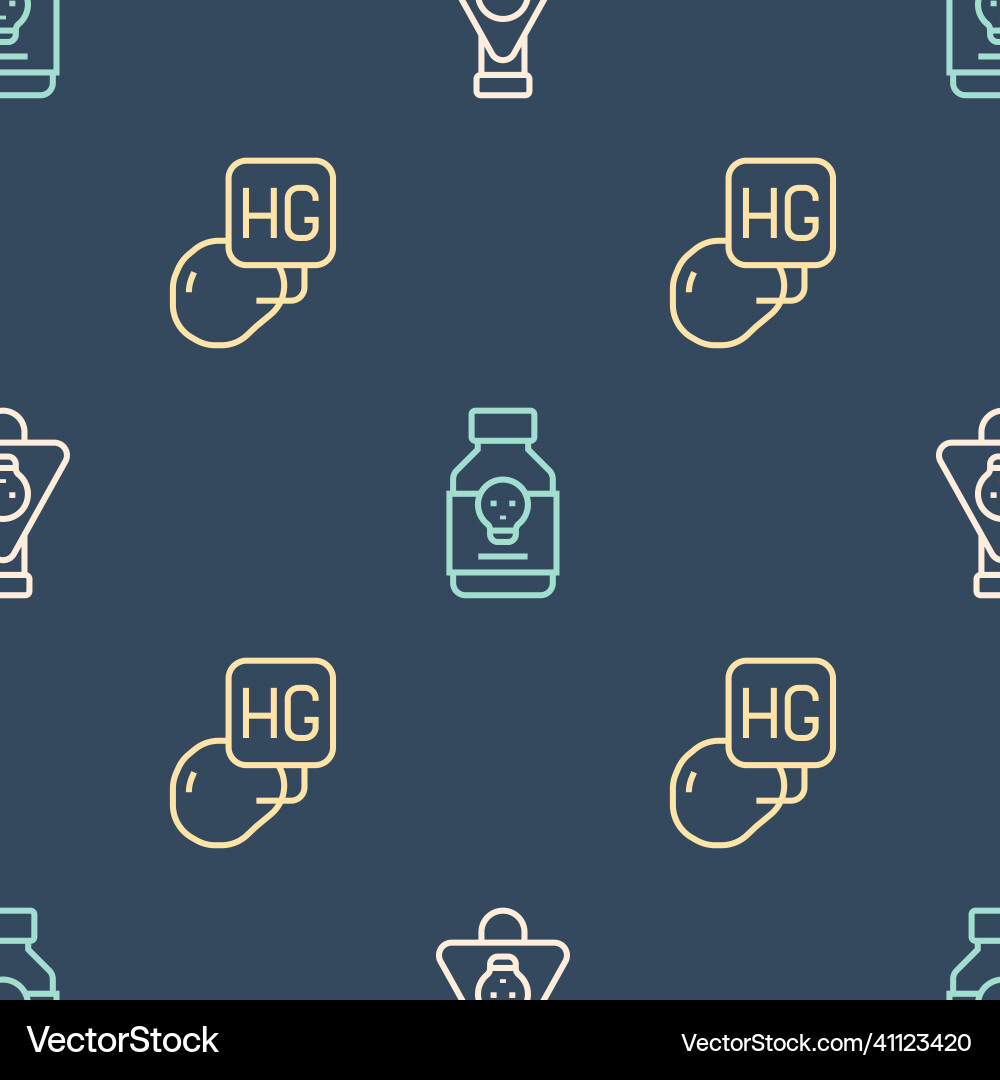Set line bottle with potion drop of mercury Set line bottle with potion drop of mercury vector image
