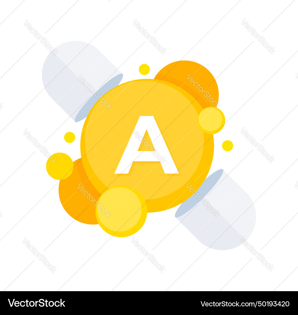 Showing yellow capsules with a imprint Vector Image