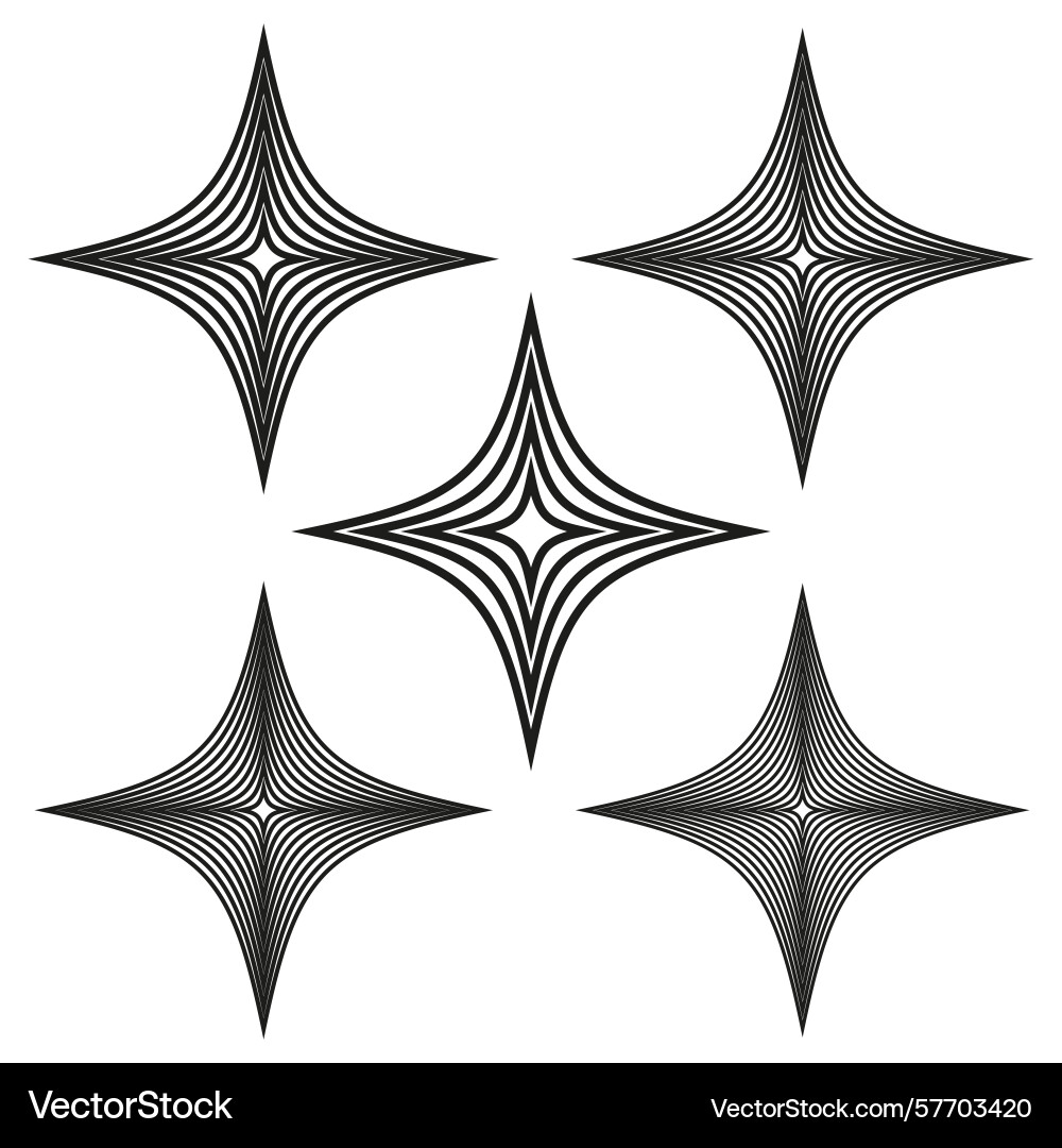 Star shape set geometric abstract form dynamic Star shape set geometric abstract form dynamic vector image
