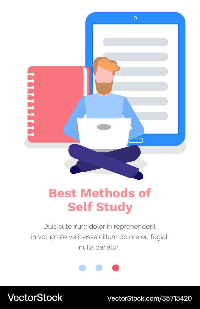 Studying material in internet best methods Vector Image