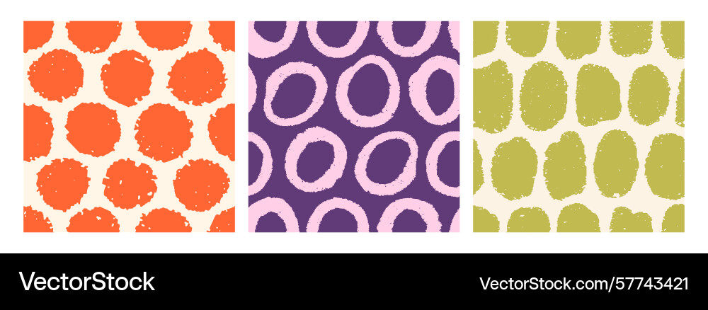 Abstract seamless patterns set irregular dots Abstract seamless patterns set irregular dots vector image